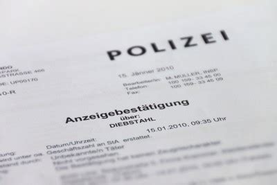 Diebstahlsanzeige